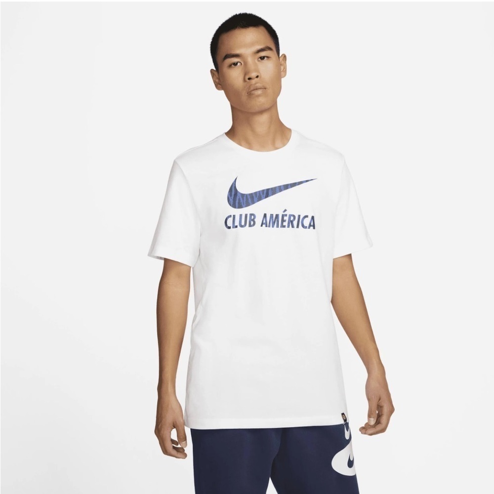 Nike Men’s Club America Swoosh White Short Sleeve Crew Neck T-shirt Size Small